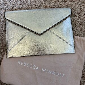Rebecca Minkoff Metallic Gold Envelope Clutch